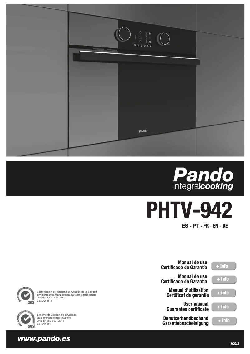 Página nº 1 - Manual de usuario Pando PHTV-942