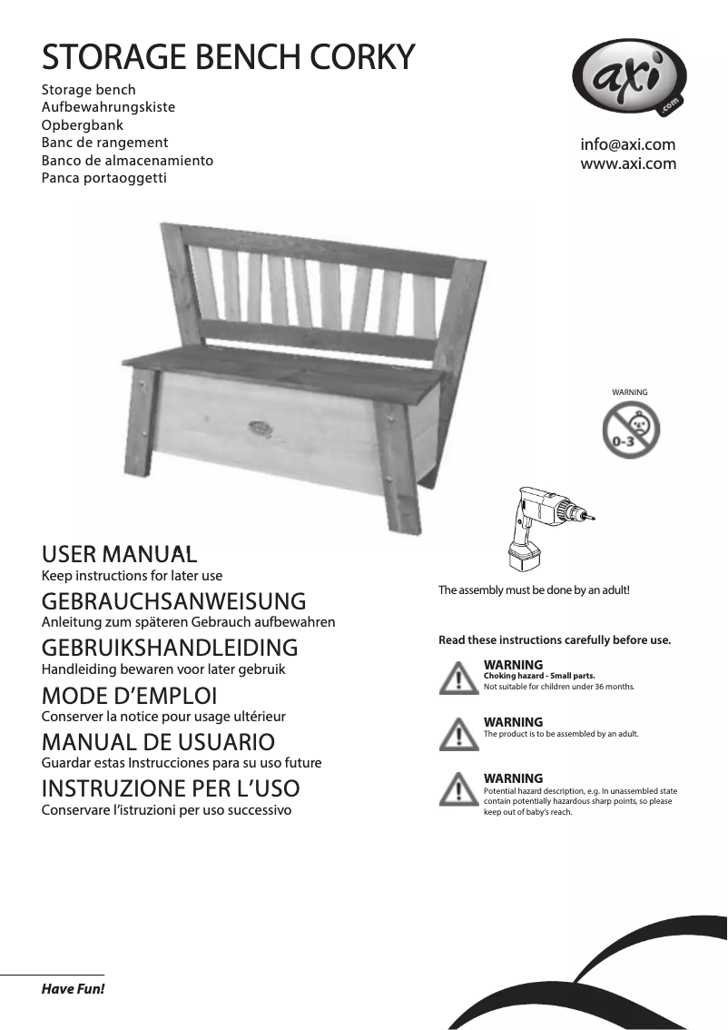 Imagen de la primera página del manual del dispositivo Corky