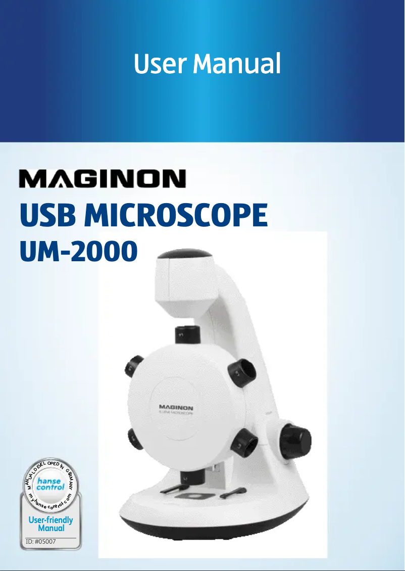 Imagen de la primera página del manual del dispositivo UM-2000