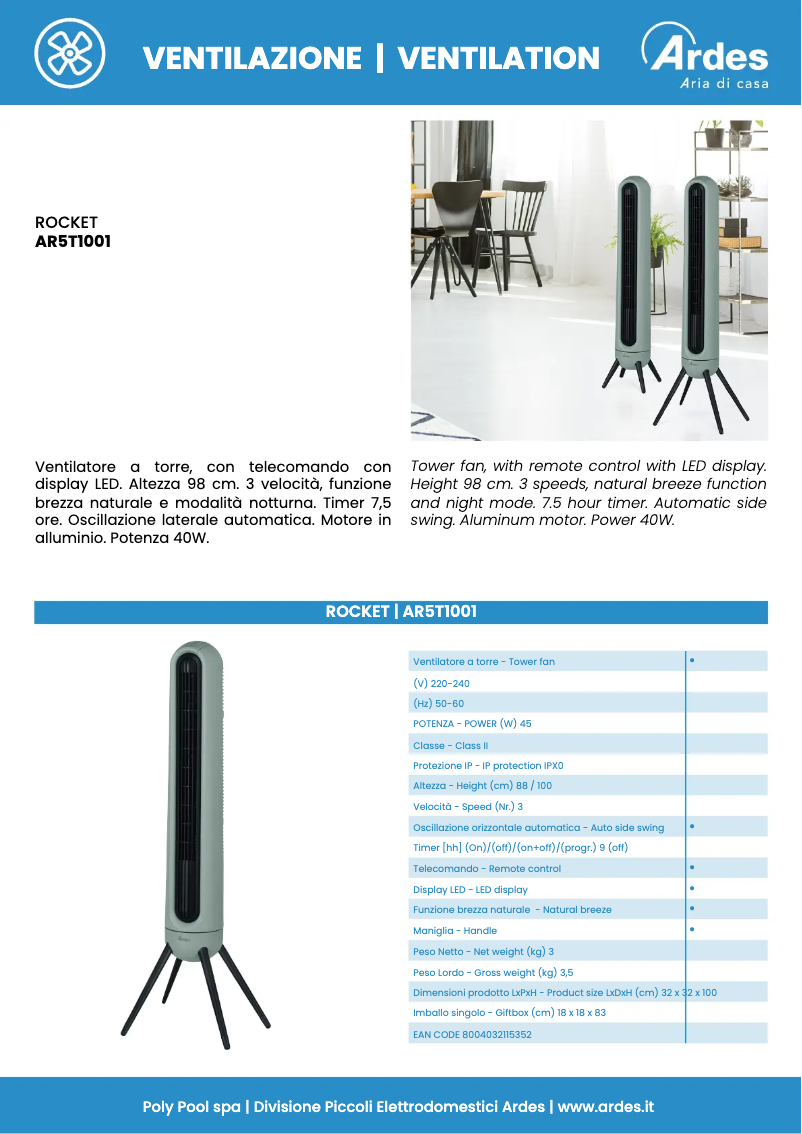 Página nº 1 - Ficha técnica Ardes AR5T1001
