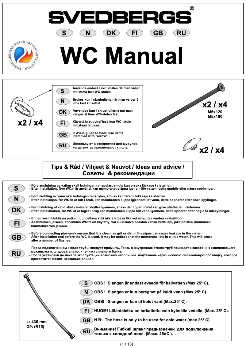 Página 1 del manual Manual de usuario Svedbergs 9085