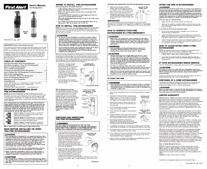 Página 1 del manual Manual de usuario First Alert FE5R