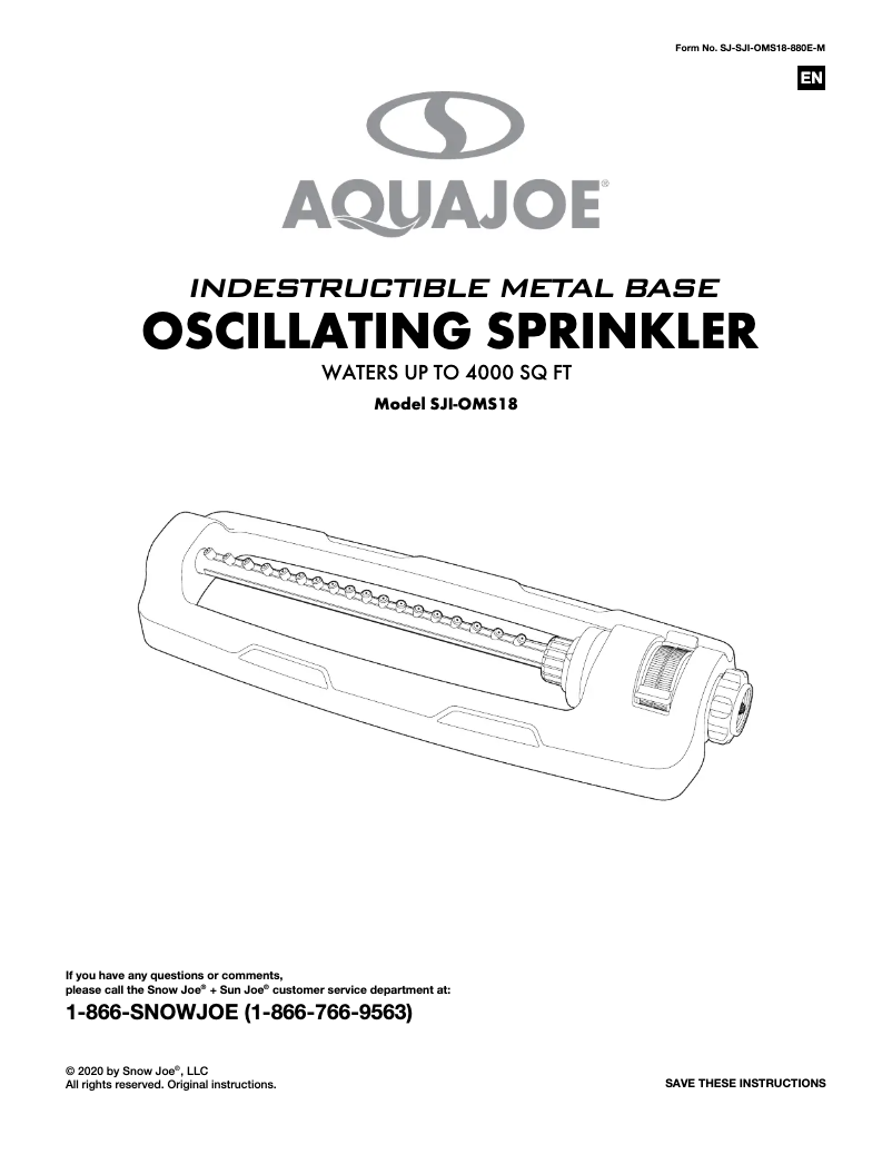 Página nº 1 - Manual de usuario Aqua Joe SJI-OMS18