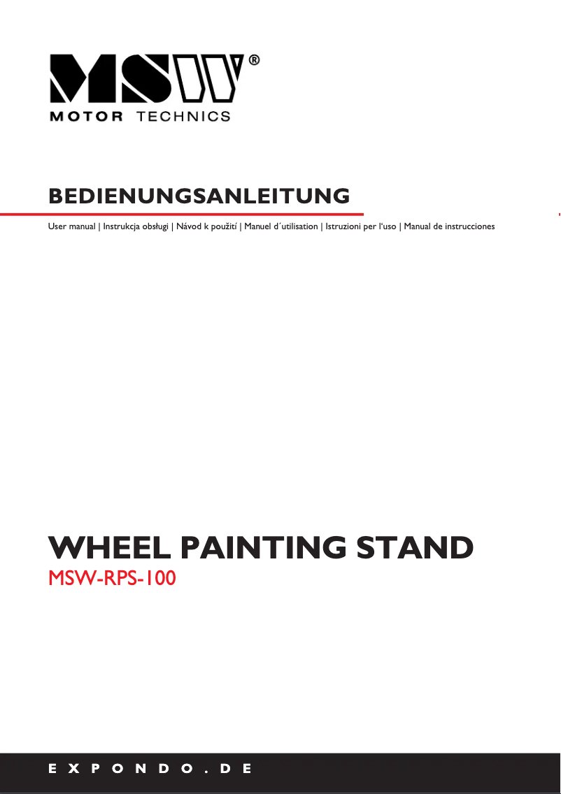 Imagen de la primera página del manual del dispositivo MSW-RPS-100