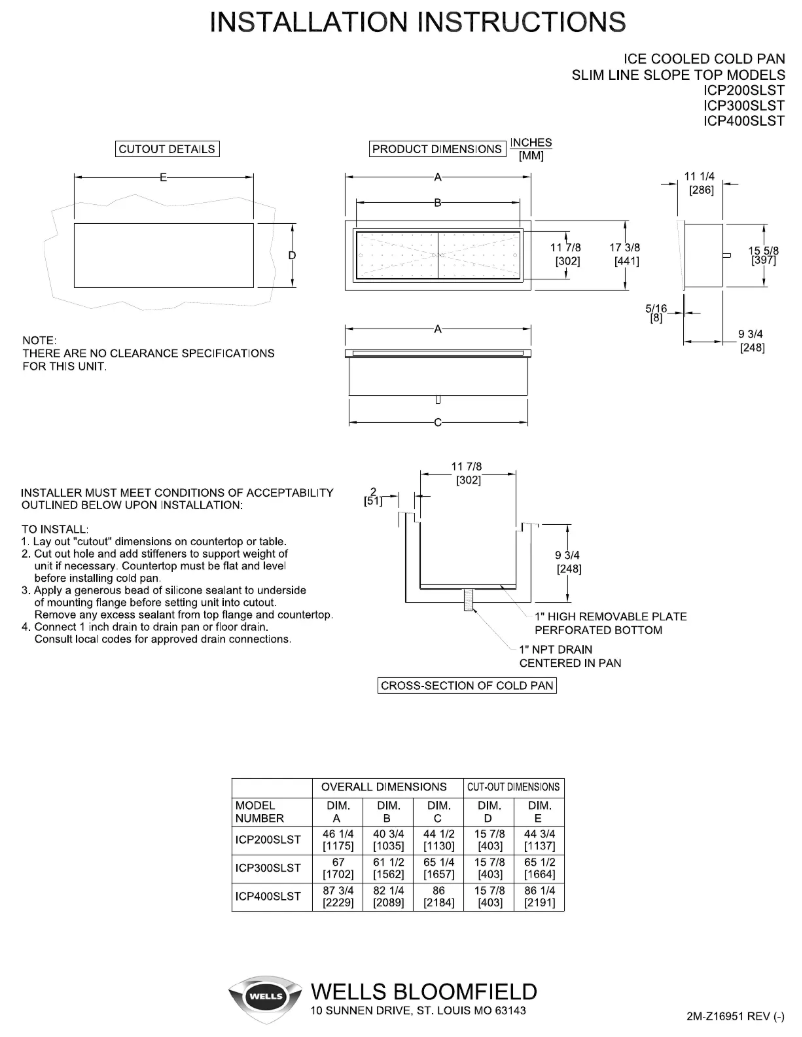 Página 1 del manual Manual de usuario Wells ICP400SLST