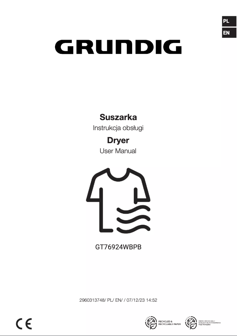 Imagen de la primera página del manual del dispositivo GT76924WBPB