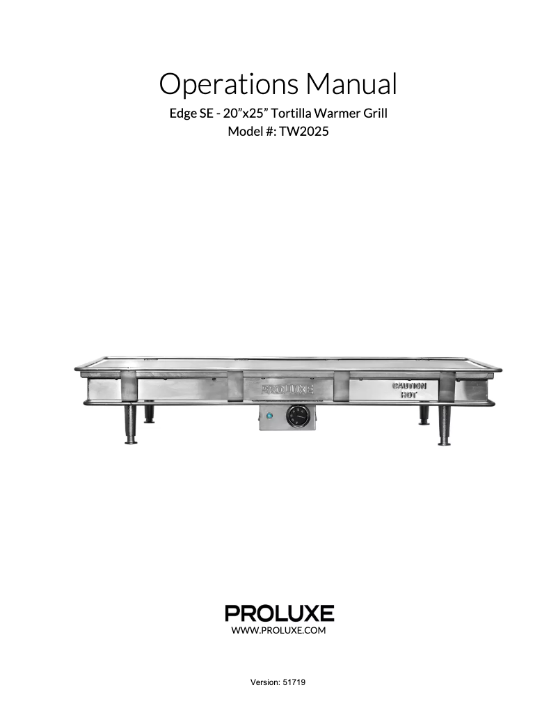 Página 1 del manual Manual de usuario Proluxe Edge SE TW2025