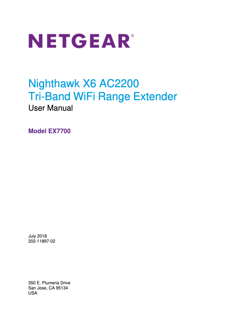 Página 1 del manual Manual de usuario Netgear Nighthawk X6 EX7700