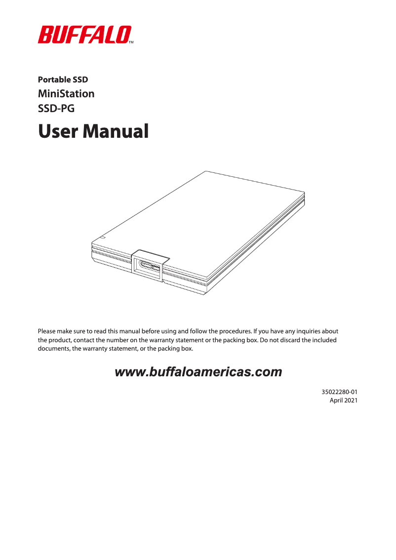 Página 1 del manual Manual de usuario Buffalo SSD-PG