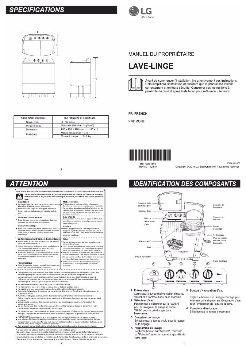 Imagen de la primera página del manual del dispositivo P761RONT