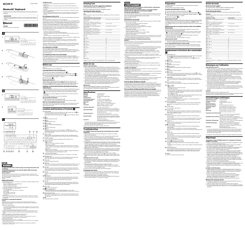 Página 1 del manual Manual de usuario Sony SGPWKB1