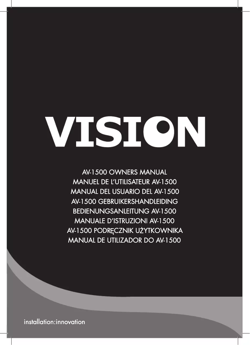 Página 1 del manual Manual de usuario Vision AV-1500