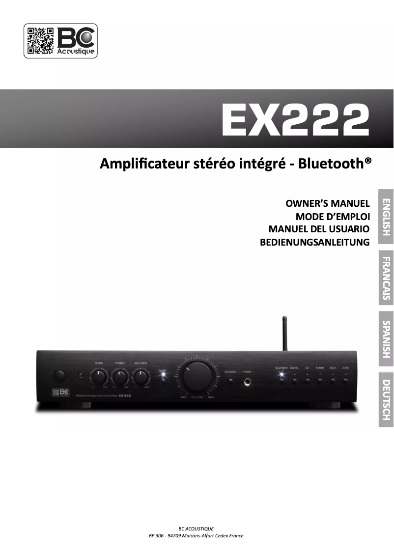 Página 1 del manual Manual de usuario BC Acoustique EX-222