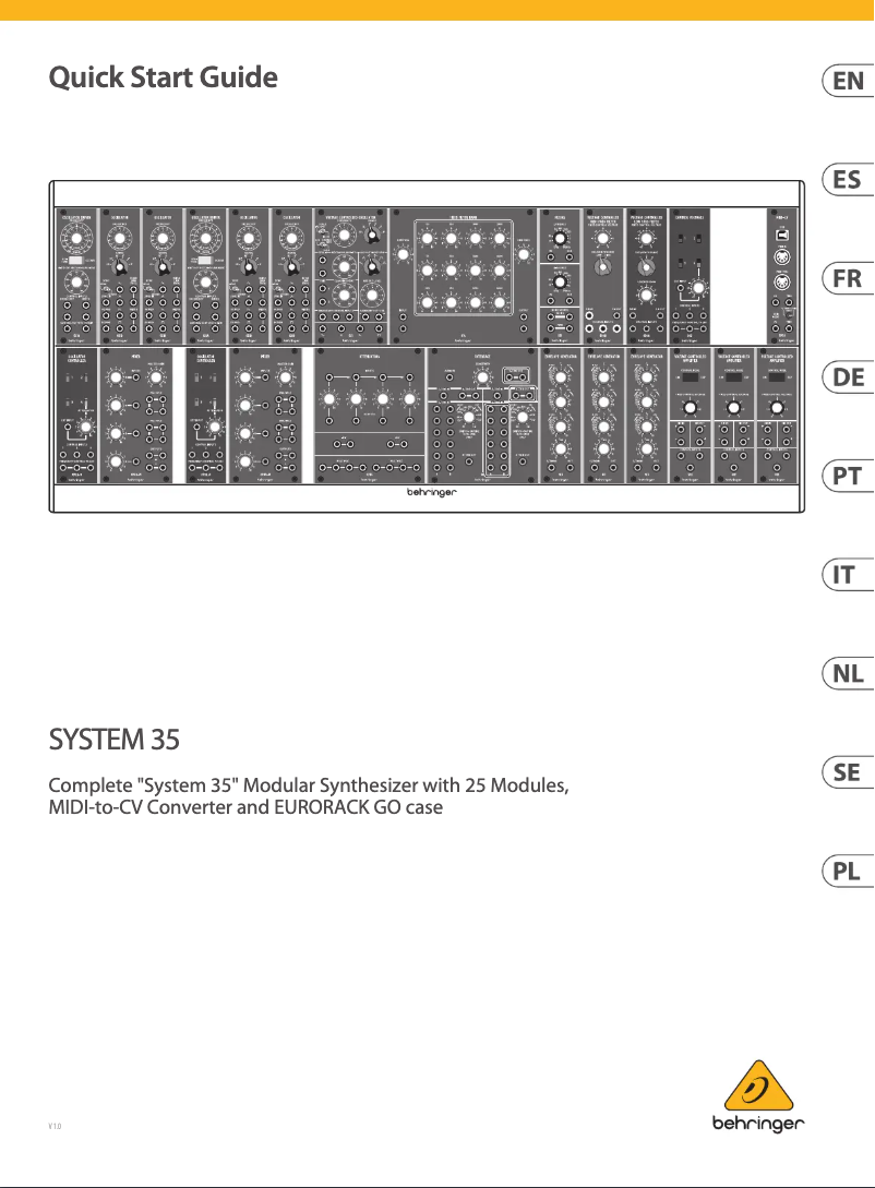 Página 1 del manual Guía de inicio rápido Behringer System 35