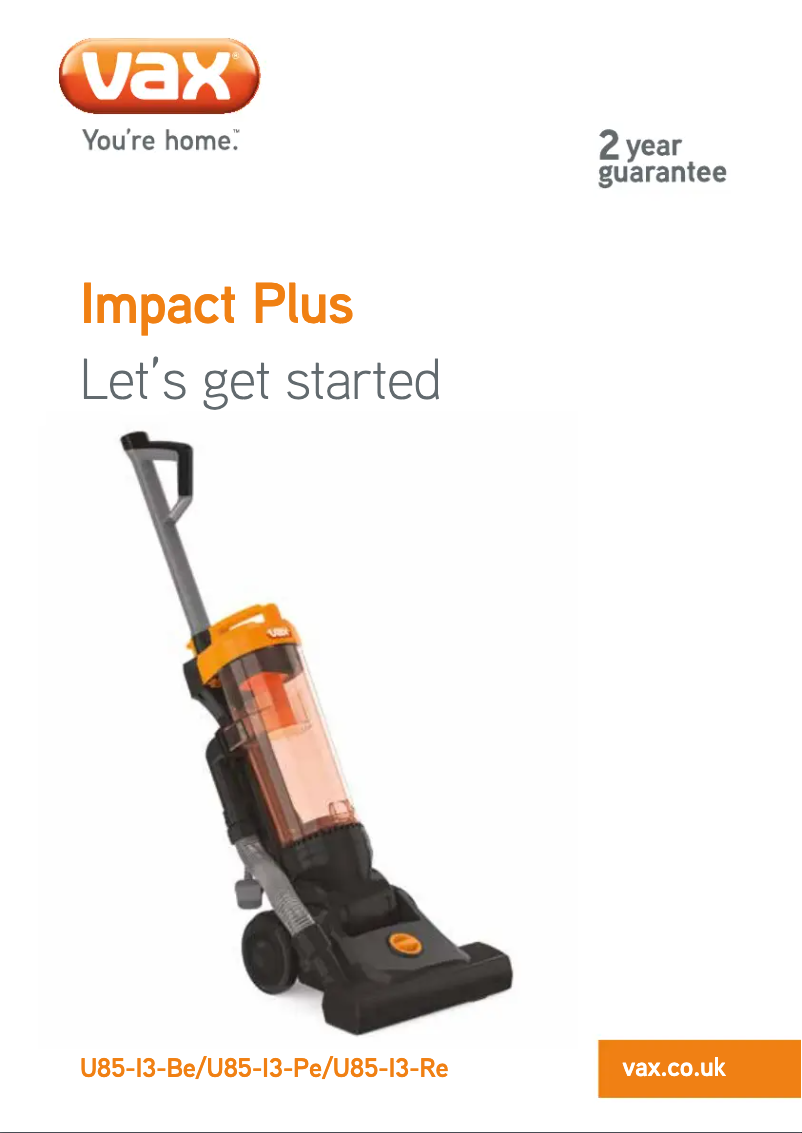 Imagen de la primera página del manual del dispositivo Impact Plus U85-I3-Re