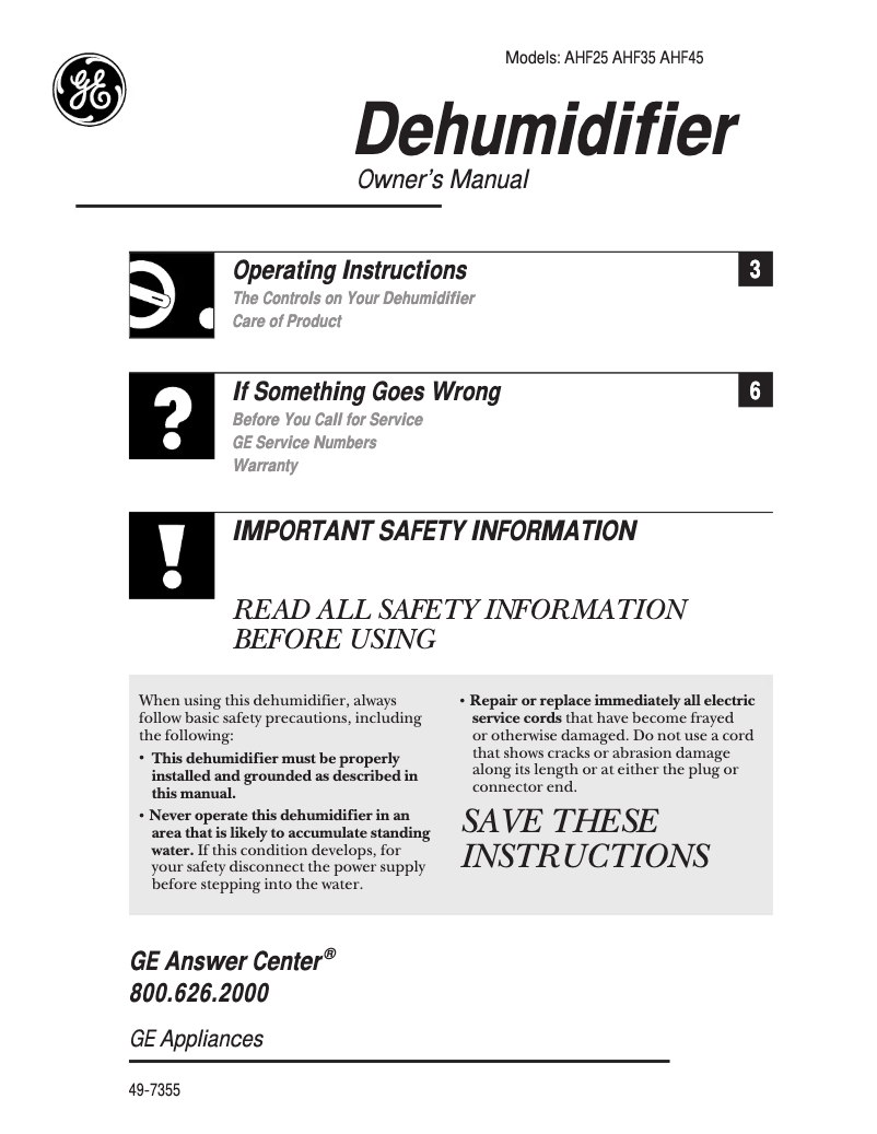 Imagen de la primera página del manual del dispositivo AHF25LA