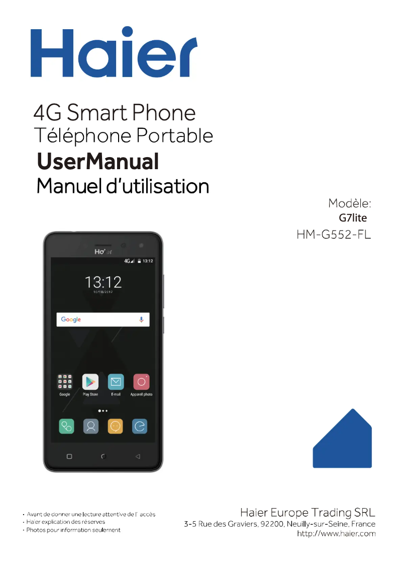 Imagen de la primera página del manual del dispositivo Ginger Lite G7