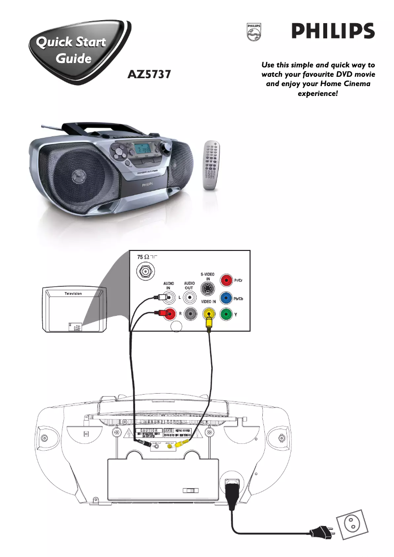 Página 1 del manual Guía de inicio rápido Philips AZ5737