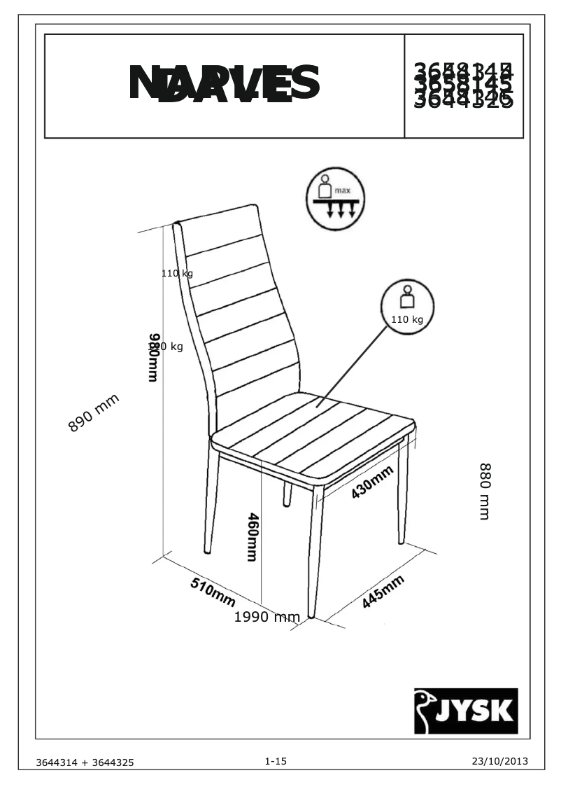 Página nº 1 - Manual de usuario JYSK Dave