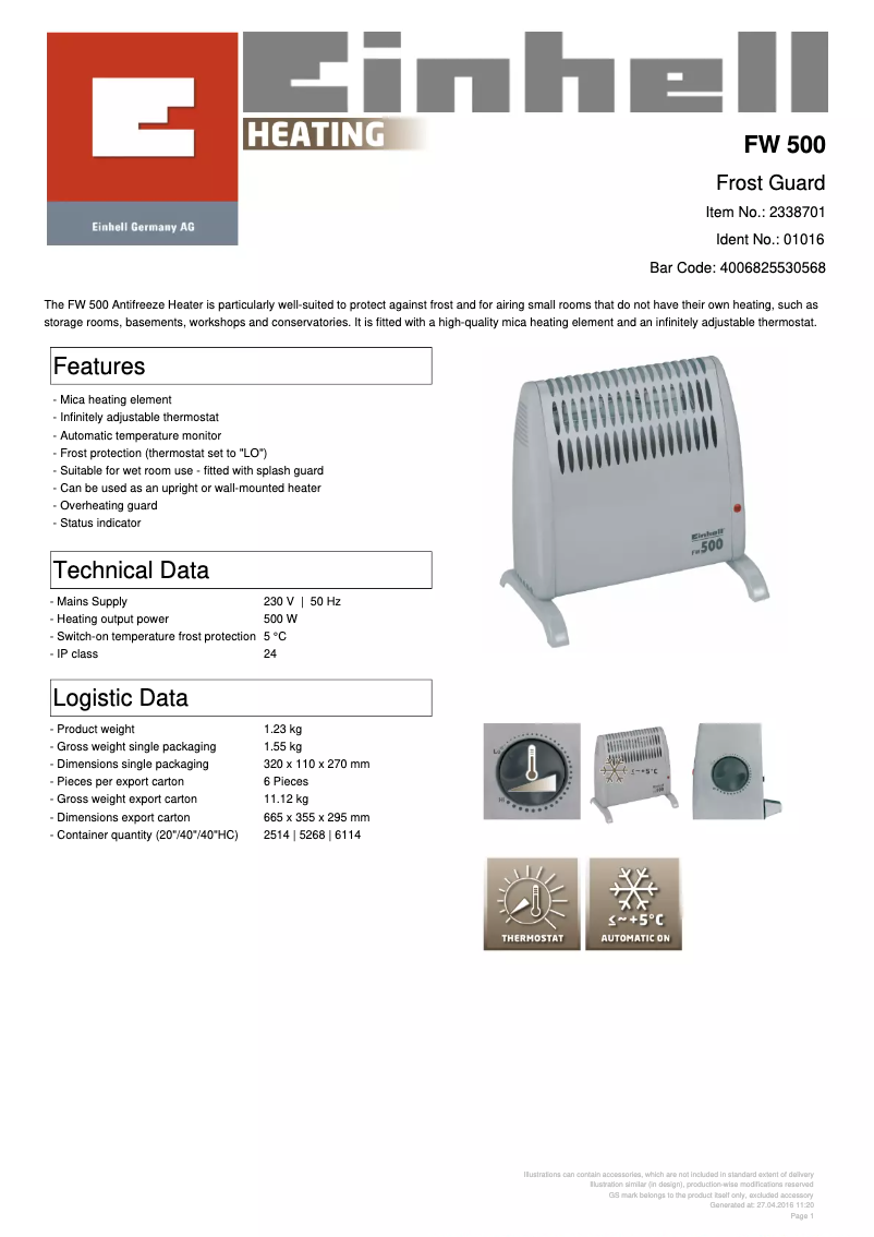 Imagen de la primera página del manual del dispositivo FW 500
