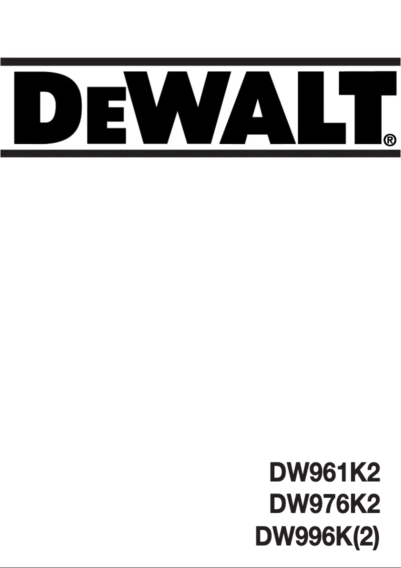 Página 1 del manual Manual de usuario DeWalt DW961