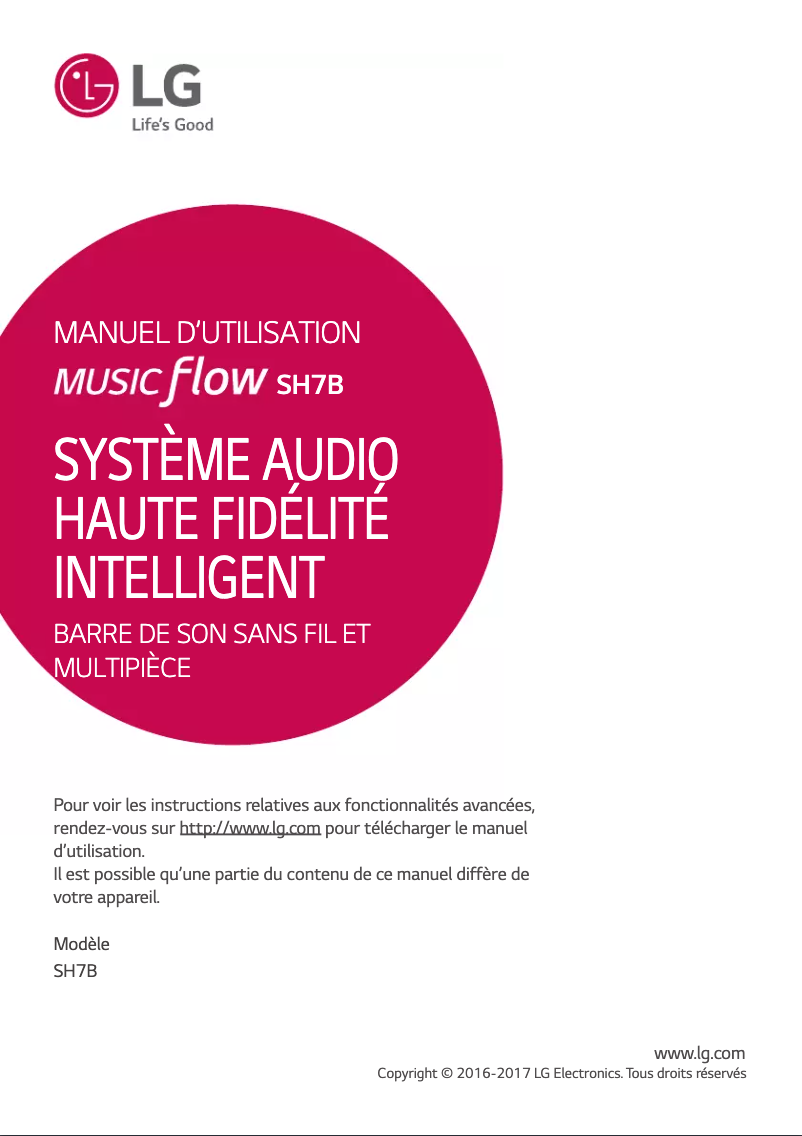 Imagen de la primera página del manual del dispositivo SH7B