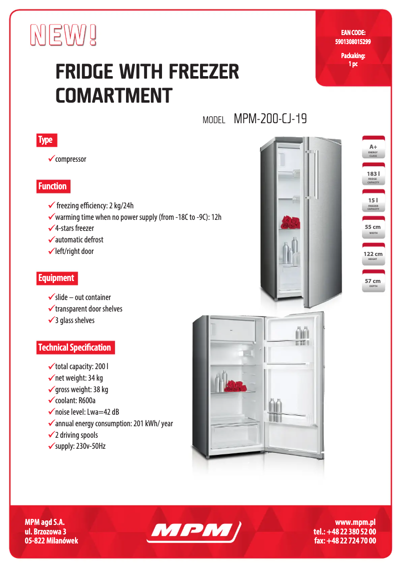 Imagen de la primera página del manual del dispositivo MPM-200-CJ-19