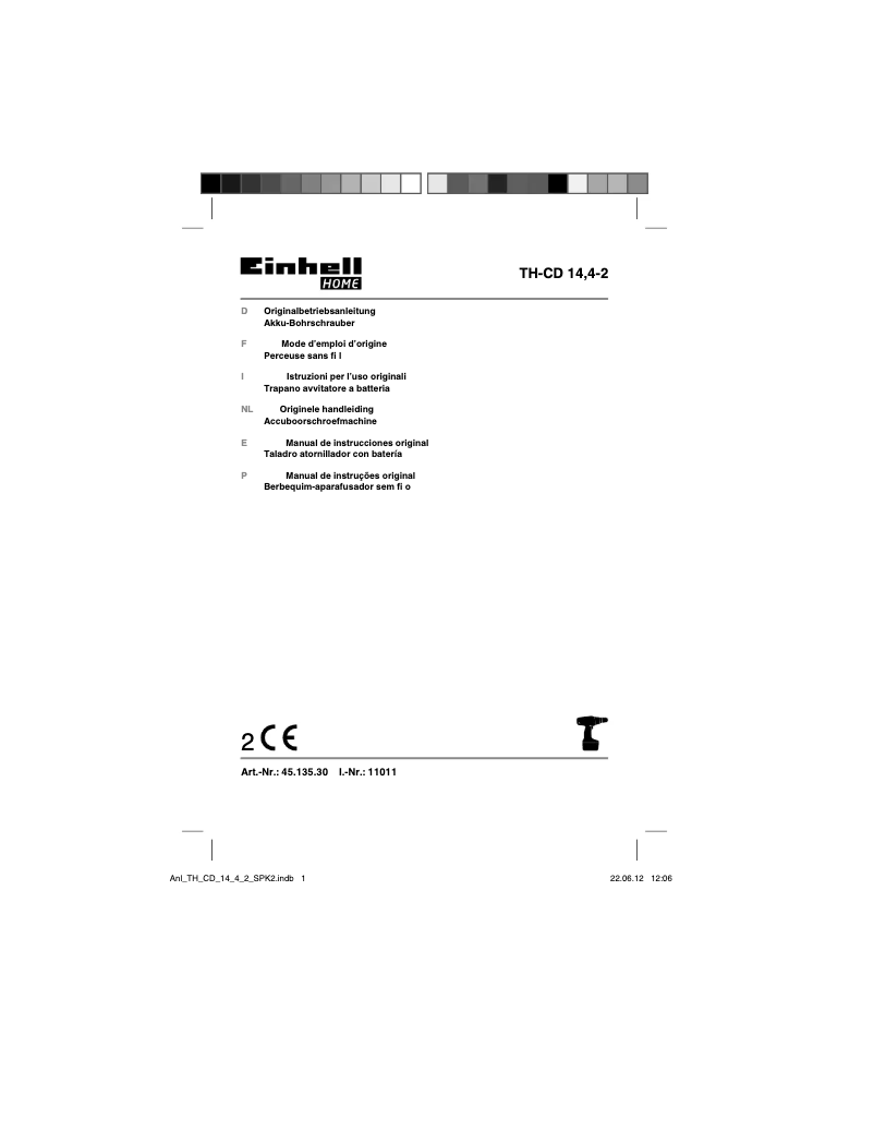 Página 1 del manual Manual de usuario Einhell TH-CD 14,4-2