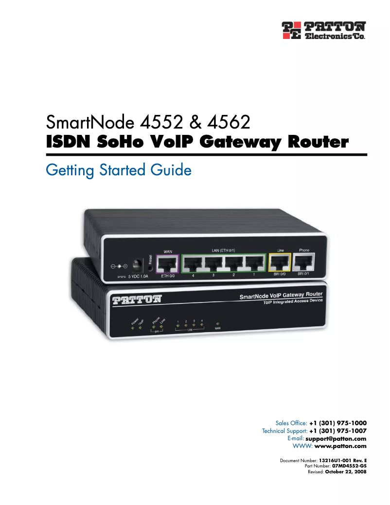 Imagen de la primera página del manual del dispositivo SmartNode 4562