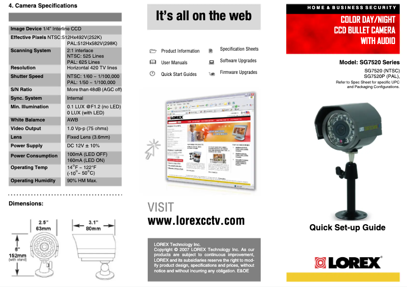 Página nº 1 - Manual de usuario Lorex SG7520