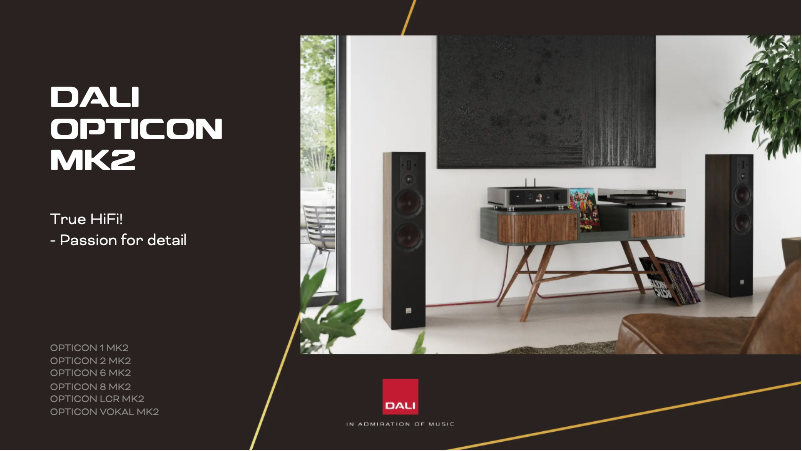 Página 1 del manual Folleto Dali Opticon 6 MK2