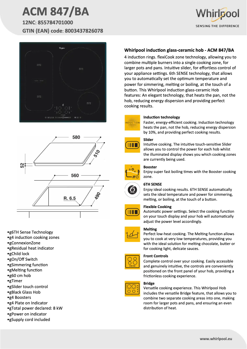 Imagen de la primera página del manual del dispositivo ACM 847/BA