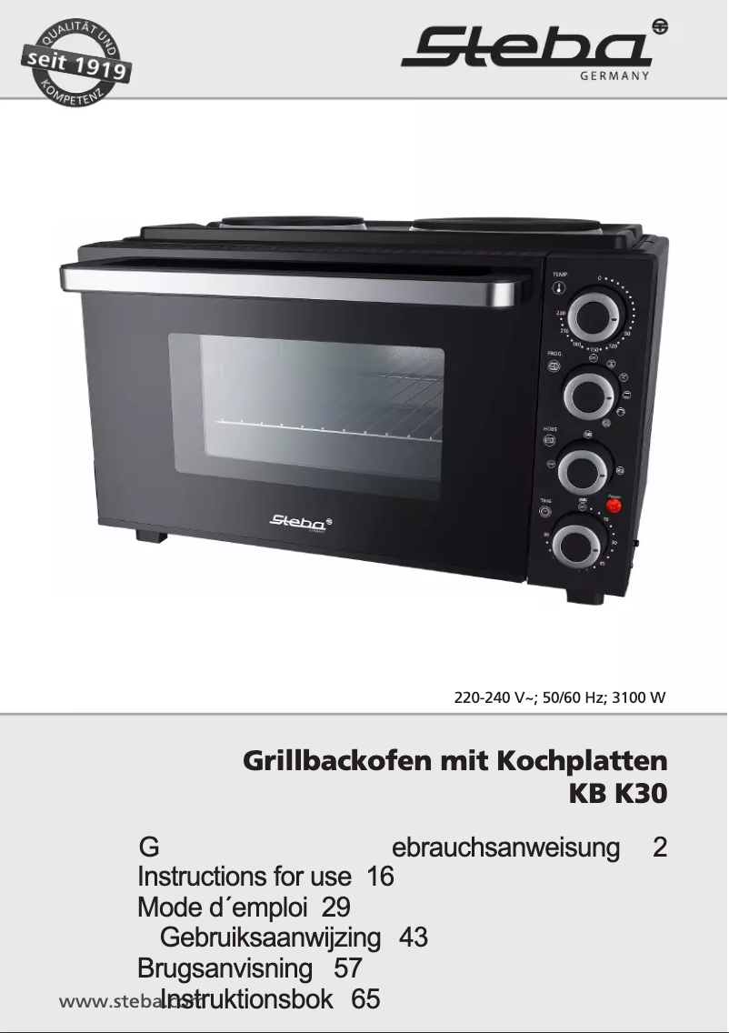 Página 1 del manual Manual de usuario Steba KB 8