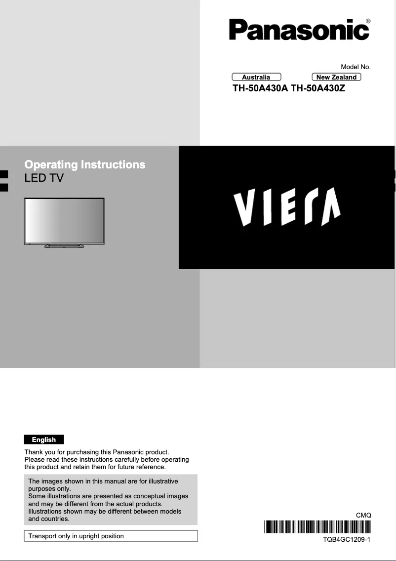 Imagen de la primera página del manual del dispositivo TH-50A430A