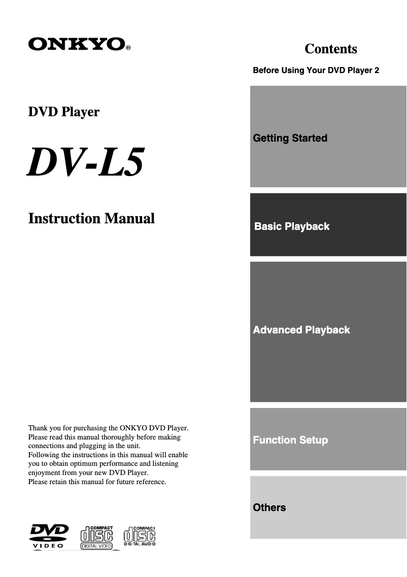 Imagen de la primera página del manual del dispositivo DV-L5