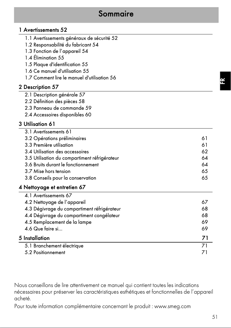 Página nº 1 - Manual de usuario Smeg FAB10LOR2