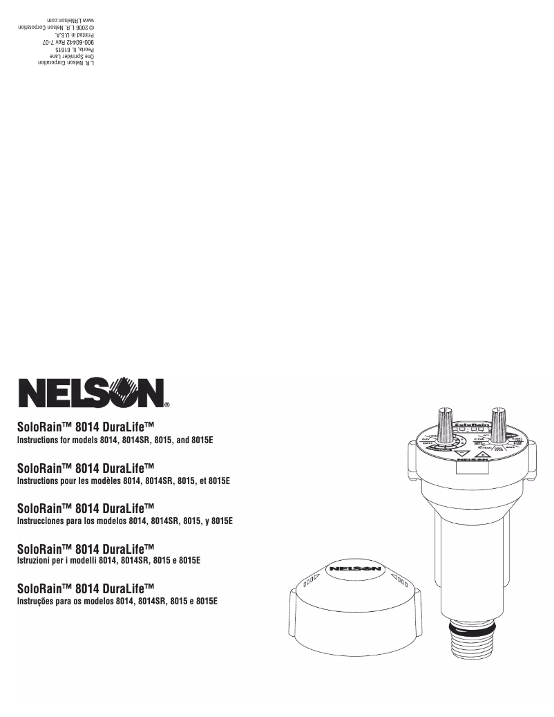 Página 1 del manual Manual de usuario Nelson SoloRain DuraLife 8014