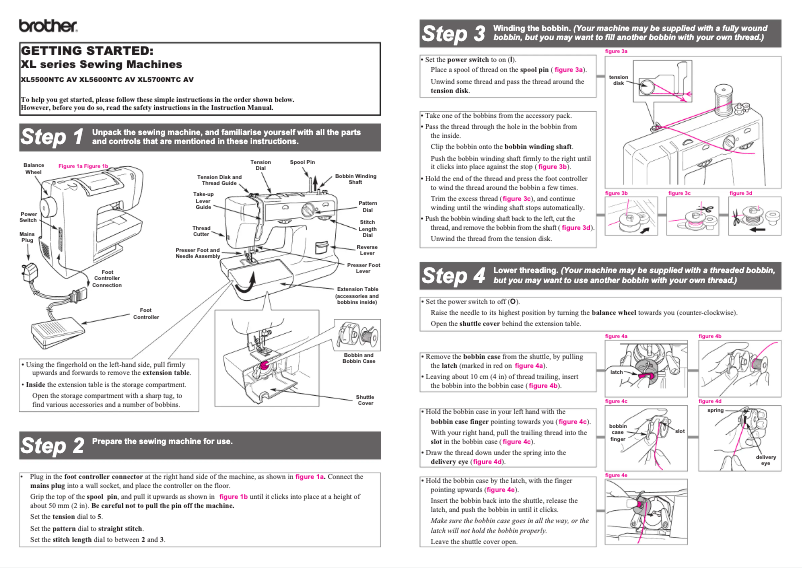 Página 1 del manual Guía de inicio rápido Brother XL-5700