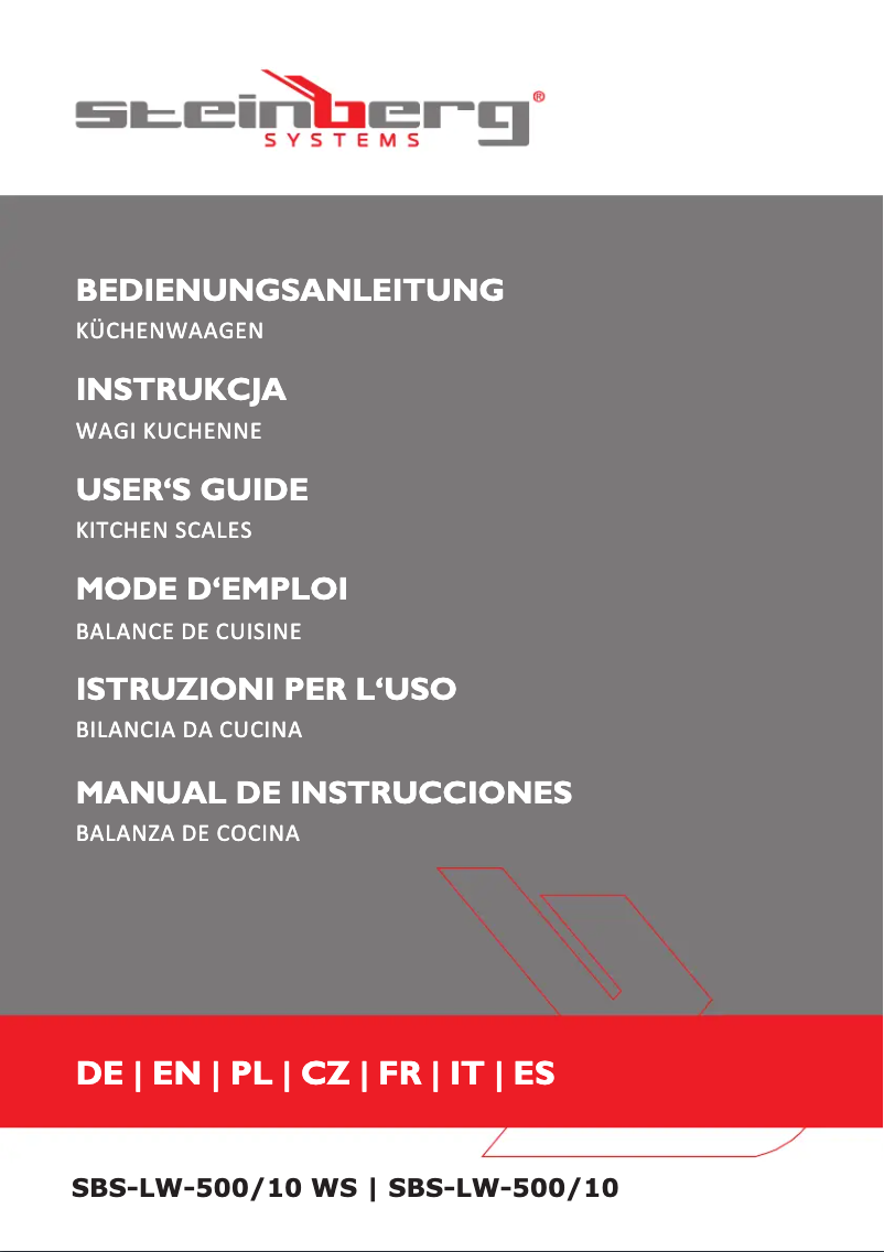 Imagen de la primera página del manual del dispositivo SBS-LW-500/10