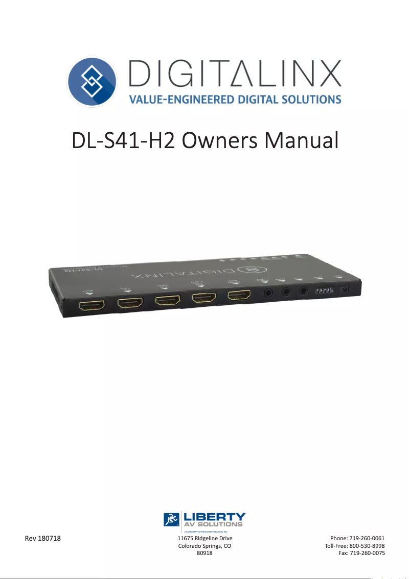 Imagen de la primera página del manual del dispositivo DL-S41-H2
