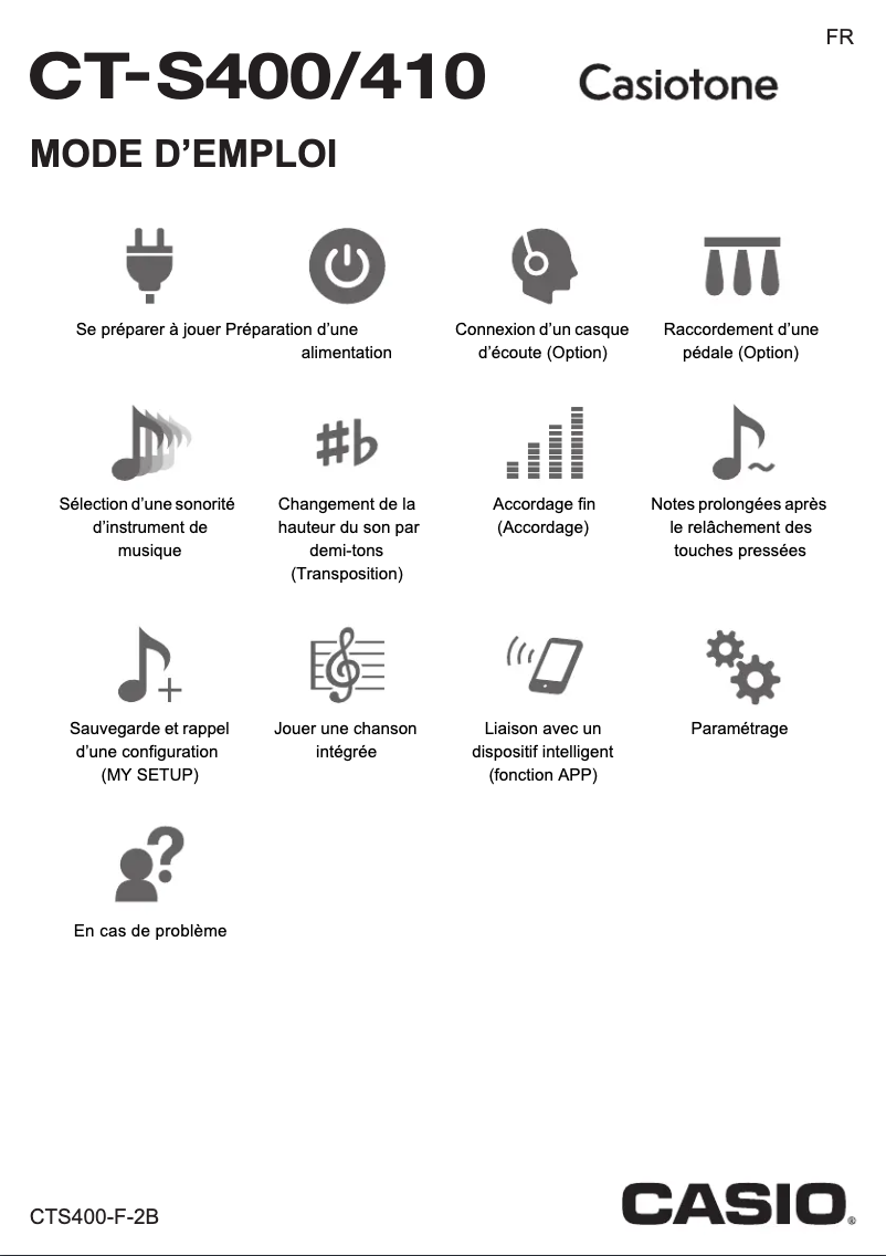 Imagen de la primera página del manual del dispositivo Casiotone CT-S410