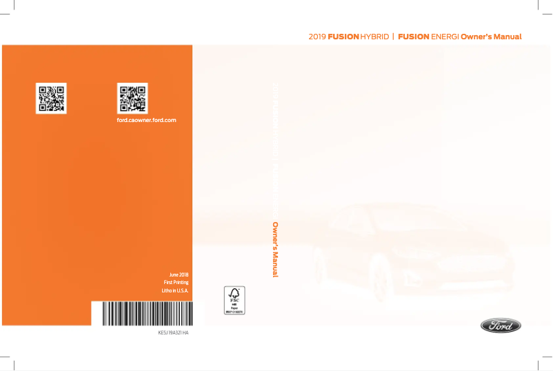 Página 1 del manual Manual de usuario Ford Fusion Hybrid (2019)