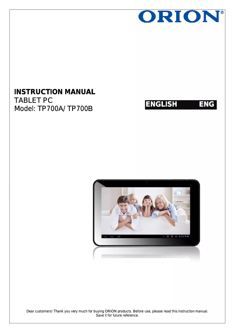 Página 1 del manual Manual de usuario Orion TP700B