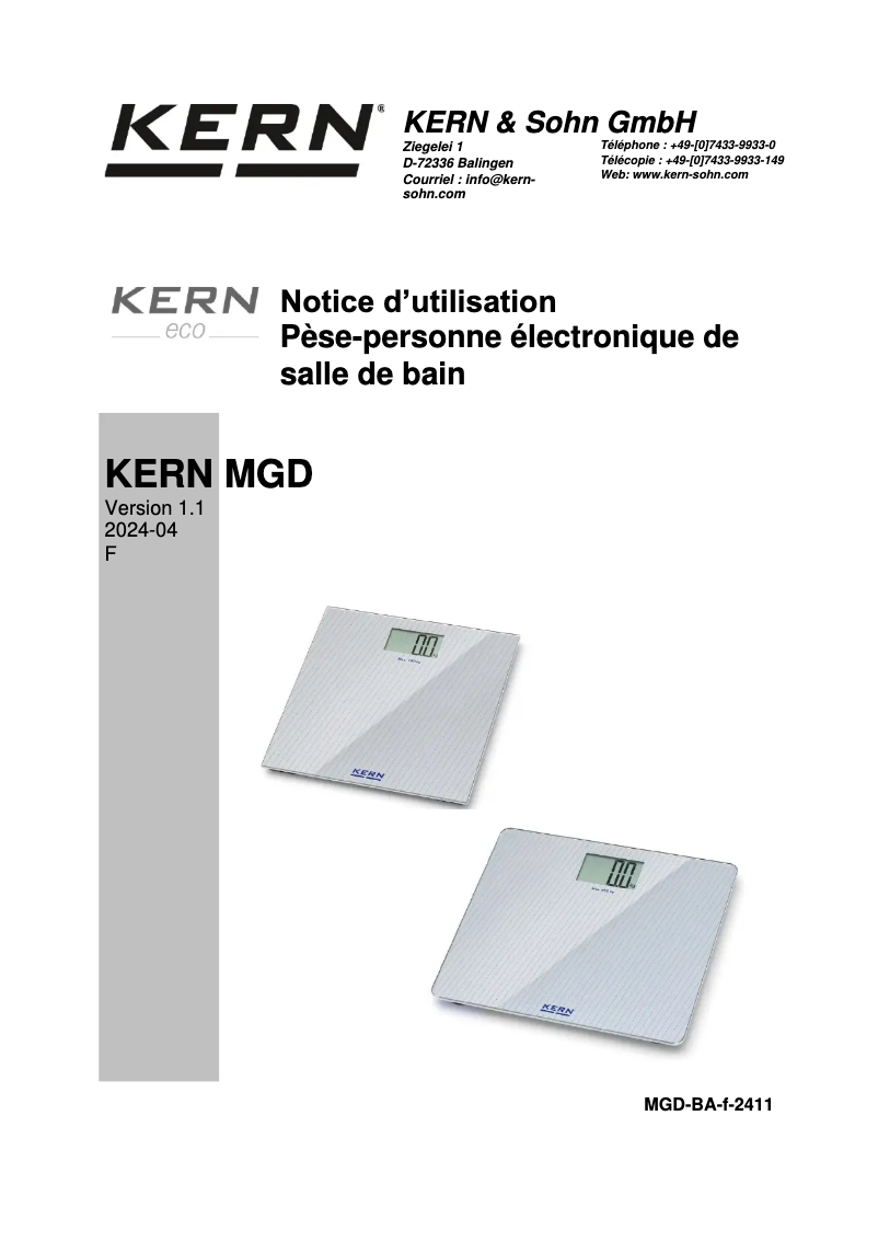 Página 1 del manual Manual de usuario Kern MGD 200K-1LS05