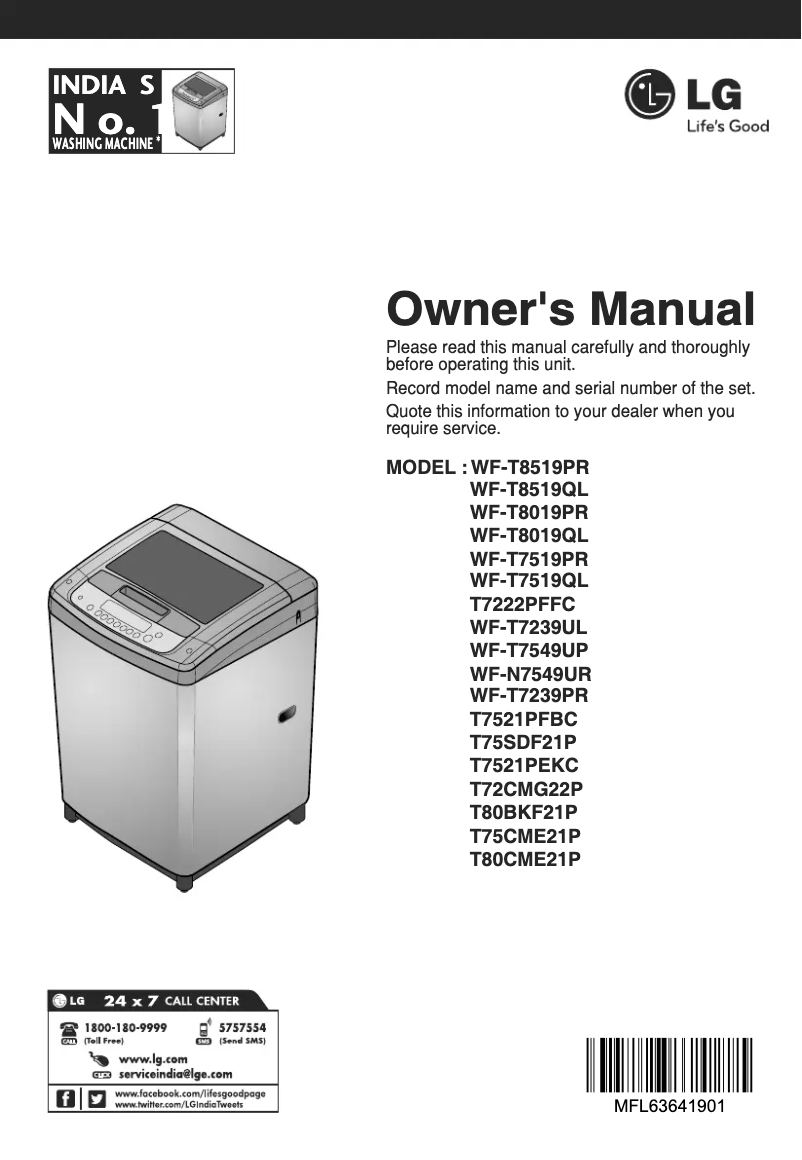 Imagen de la primera página del manual del dispositivo T75CME21P