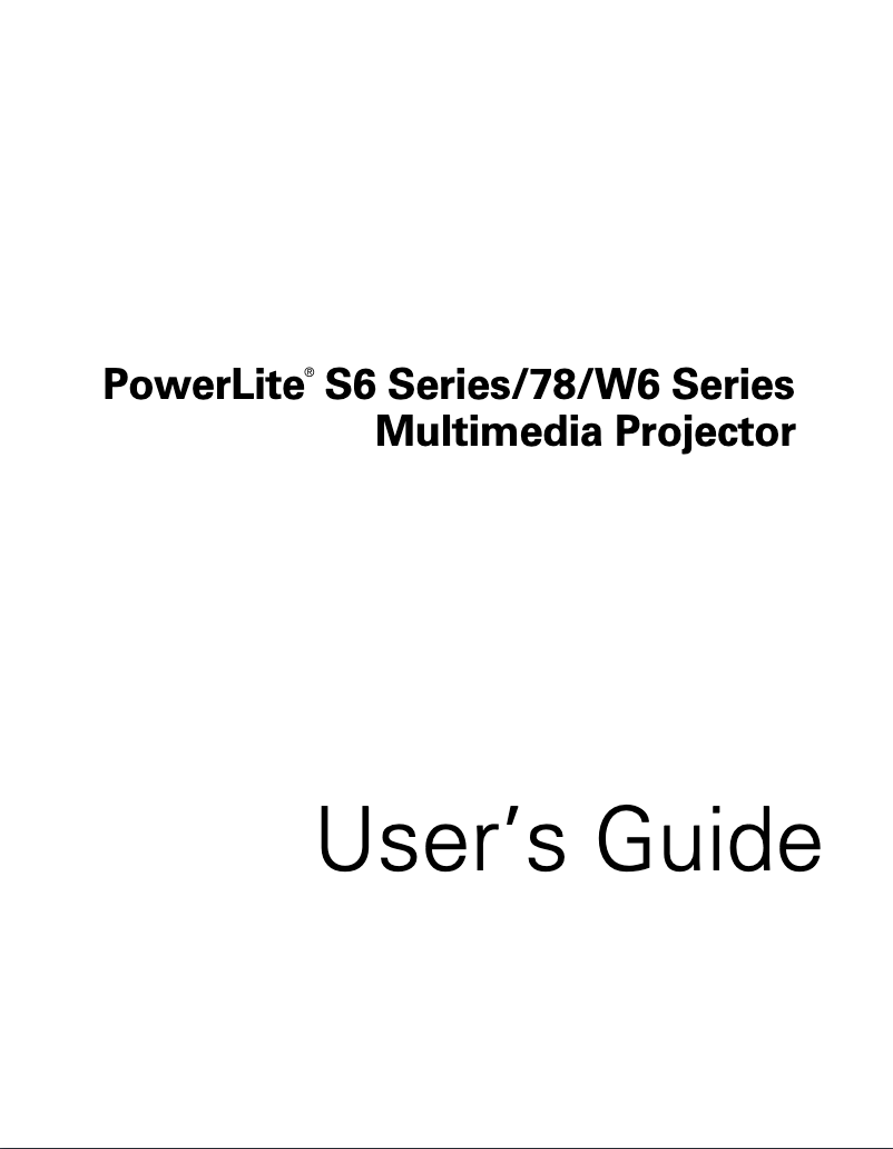 Imagen de la primera página del manual del dispositivo PowerLite W6