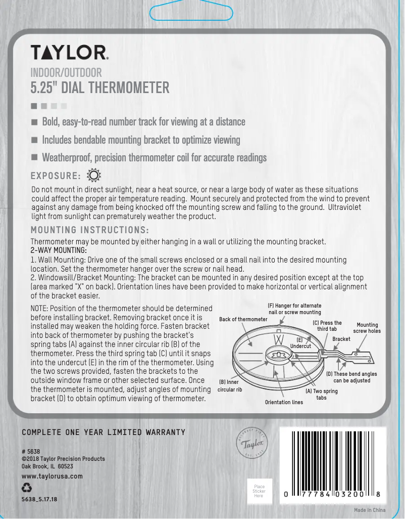 Imagen de la primera página del manual del dispositivo 5638