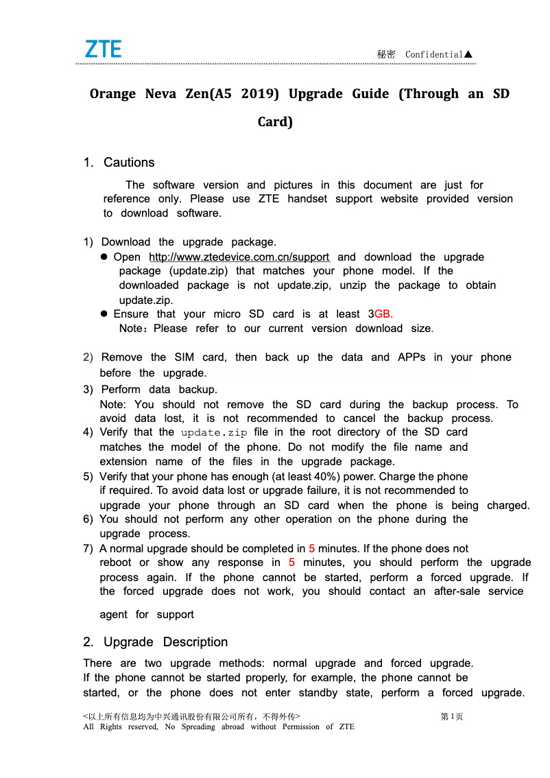 Página nº 1 - Manual de usuario ZTE Orange Neva zen