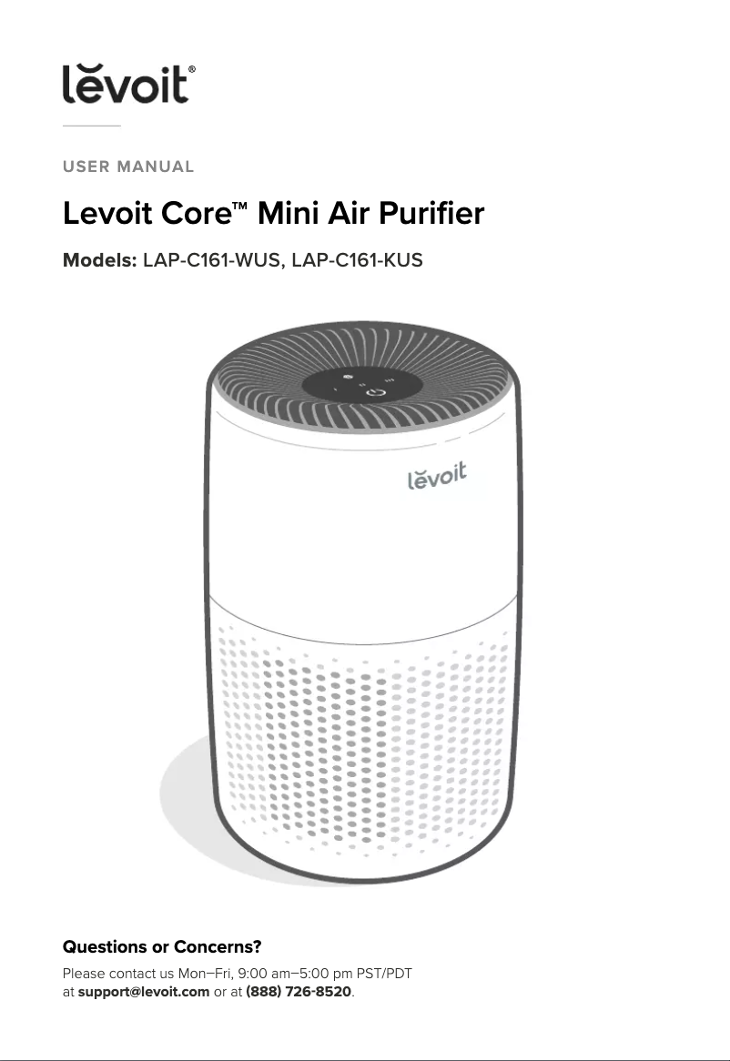 Página 1 del manual Manual de usuario Levoit Core Mini