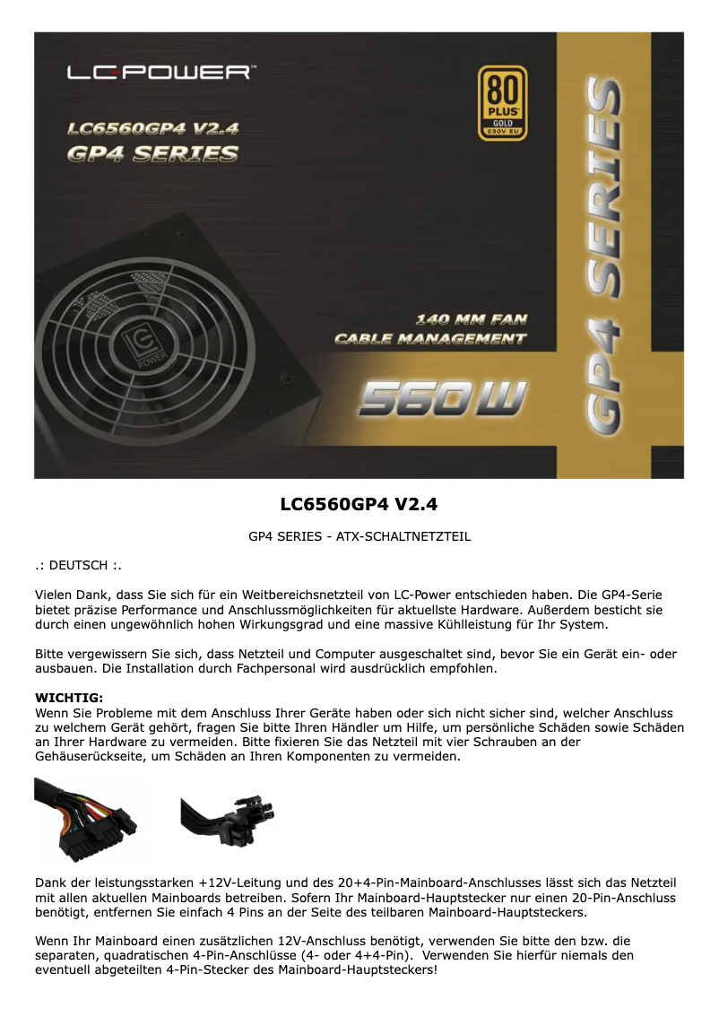 Imagen de la primera página del manual del dispositivo LC6560GP4 V2.4